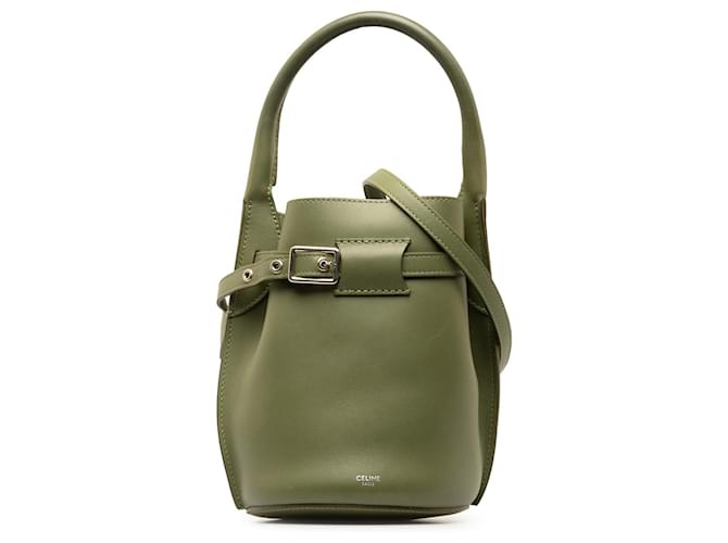 Céline Green Celine Nano Big Bucket Bag Satchel Leather  ref.1388399