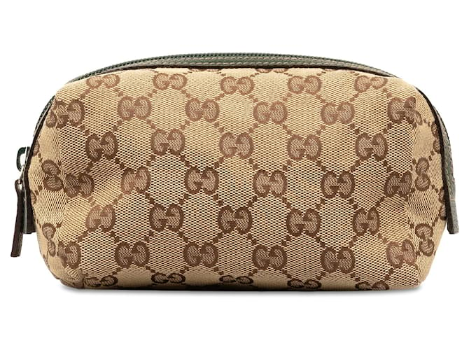 Brown Gucci GG Canvas Pouch Leather  ref.1388406