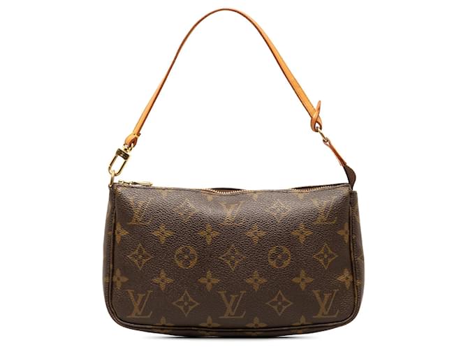 Brown Louis Vuitton Monogram Pochette Accessoires Shoulder Bag Leather  ref.1388407