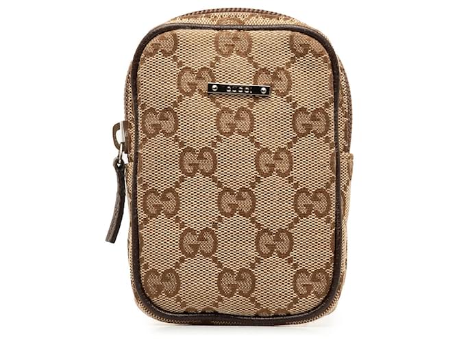 Brown Gucci GG Canvas Cigarette Case Leather  ref.1388411