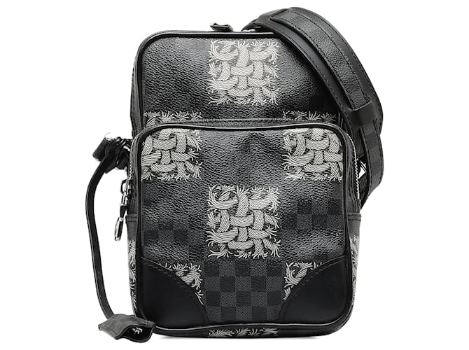 Bolsa Crossbody Louis Vuitton x Christopher Nemeth Damier Preta Amazone Grafite Preto Couro  ref.1388423