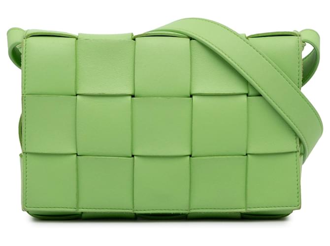 Green Bottega Veneta Intrecciato Cassette Crossbody Leather  ref.1388452