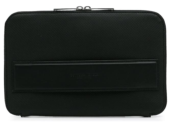 Schwarze Bottega Veneta Clutch aus Leder mit Dokumentenhalter  ref.1388467