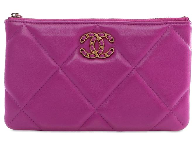 Purple Chanel Small Lambskin 19 O Case Pouch Leather  ref.1388468