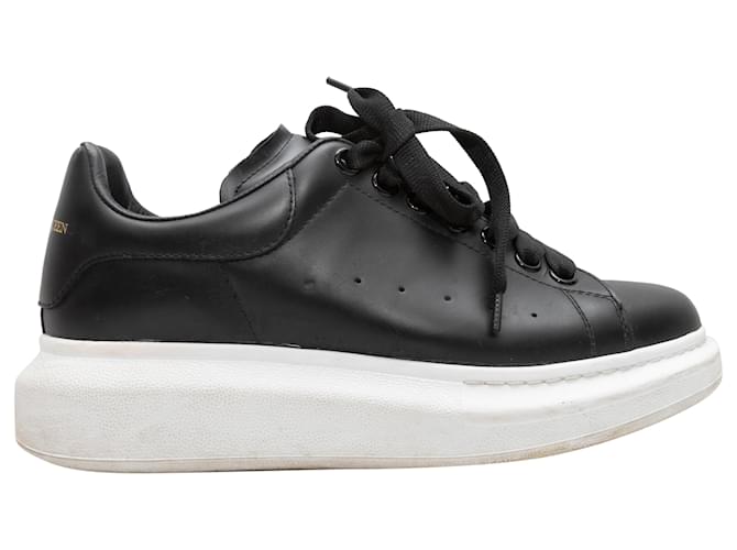 【関税&送料込】Alexander Mcqueen Black Leather Sneakers Wit Black & White Alexander McQueen Platform Sneakers Size 38