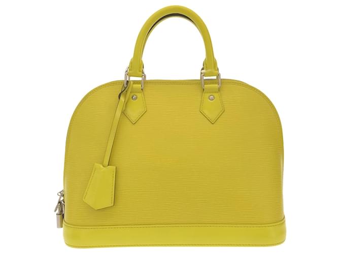 Yellow Louis Vuitton Epi Alma PM Handbag Leather  ref.1388496