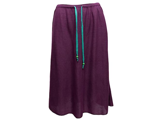 Eggplant & Aqua Fendi Knit Midi Skirt Size US M Purple Synthetic  ref.1388515