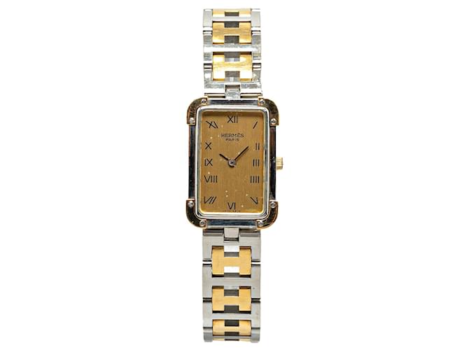 Hermès Reloj Croisiere de acero inoxidable y cuarzo plateado Hermes Plata  ref.1388516