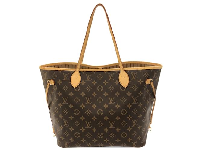 Brown Louis Vuitton Monogram Neverfull MM Tote Bag Leather  ref.1388525