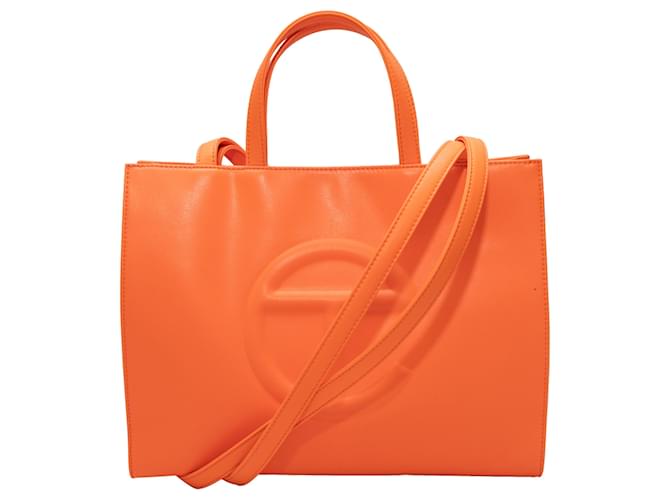 Autre Marque Borsa shopper grande Telfar arancione Pelle  ref.1388531