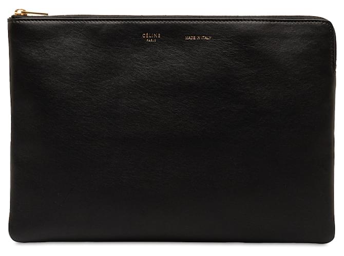 Céline Pochette noire Celine Solo Pouch Cuir  ref.1388540