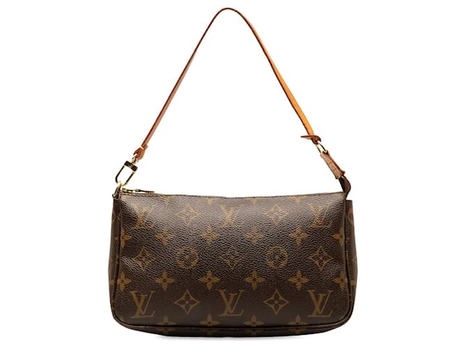 Braune Louis Vuitton Monogramm Pochette Accessoires Umhängetasche Leder  ref.1388554