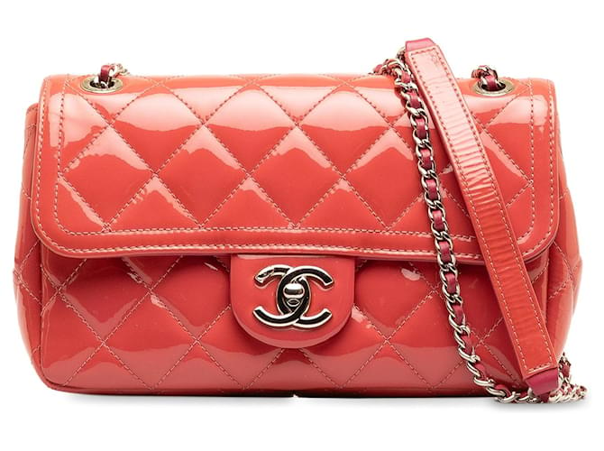 Pink Chanel Small Patent Coco Shine Flap Shoulder Bag Leather  ref.1388561