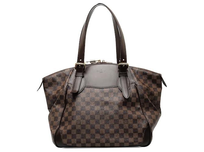Brown Louis Vuitton Damier Ebene Verona GM Shoulder Bag Leather  ref.1388564