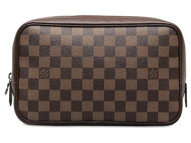 Borsa Louis Vuitton Damier Ebene Trousse Toilette 25 marrone Pelle  ref.1388586