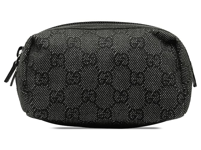 Gray Gucci GG Denim Pouch Leather  ref.1388590