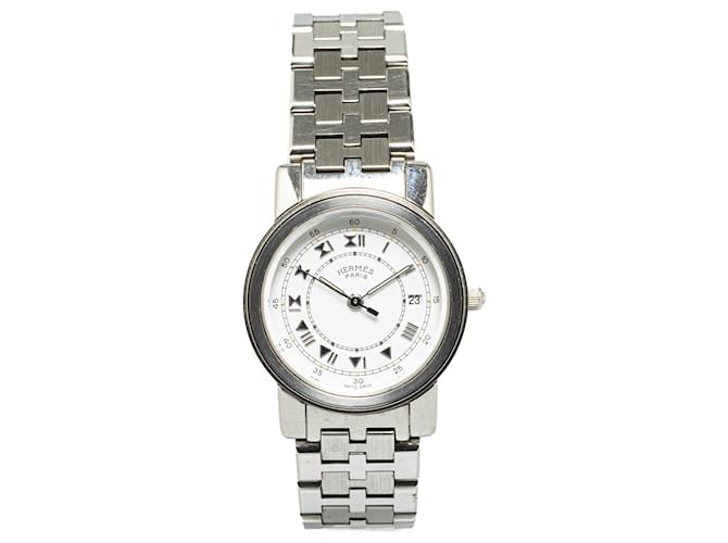 Hermès Reloj Carrick de acero inoxidable y cuarzo Hermes plateado Plata  ref.1388598