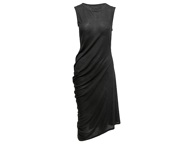 Black The Row Sleeveless Ruched Maxi Dress Size US 6 Synthetic  ref.1388608