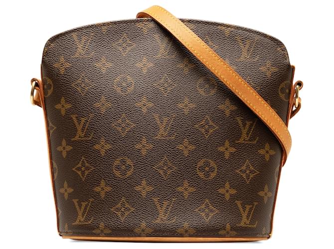 Bolso bandolera Louis Vuitton marrón con monograma Drouot Castaño Cuero  ref.1388611