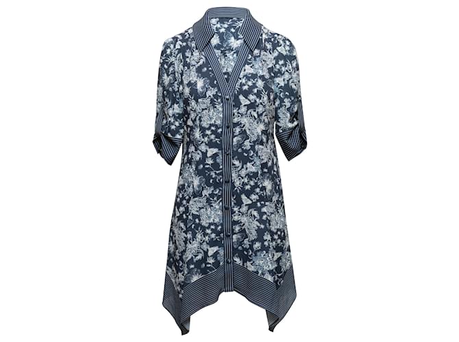 Marine & Blanc Alice + Olivia Robe à imprimé floral Taille US S Synthétique Bleu Marine  ref.1388612