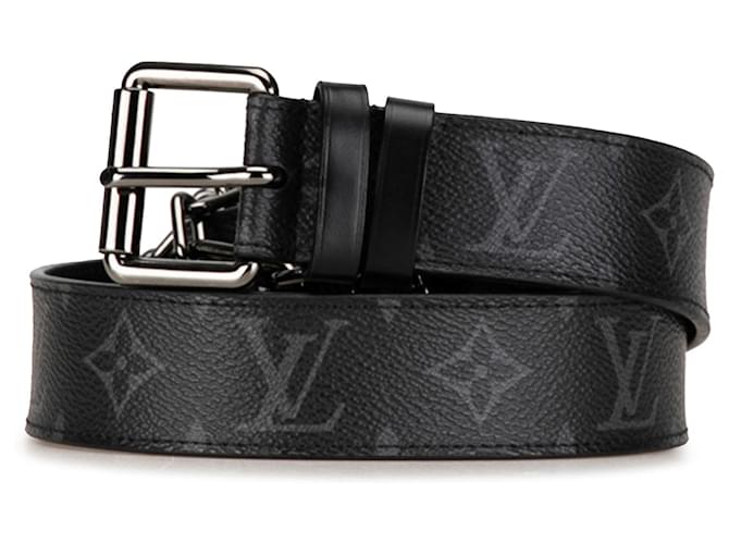 Ceinture réversible noire Louis Vuitton Monogram Eclipse Toile  ref.1388665