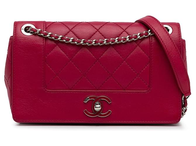 Pink Chanel Small Mademoiselle Vintage Quilted Flap Crossbody Bag Leather  ref.1388672