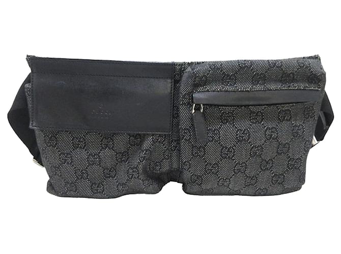 Bolsa com cinto de bolso forrado em jeans cinza Gucci GG John  ref.1388698