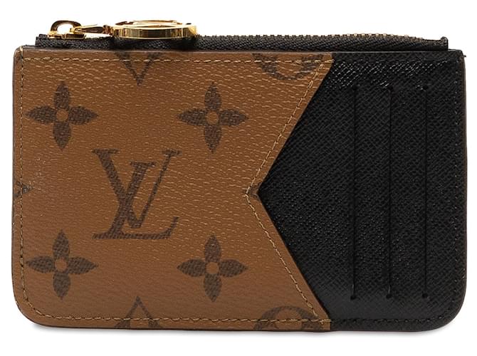 Brown Louis Vuitton Monogram Reverse Romy Card Holder Cloth  ref.1388717
