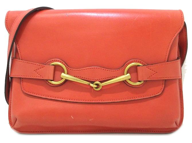 Crossbody Gucci Bright Bit Laranja Couro  ref.1388726