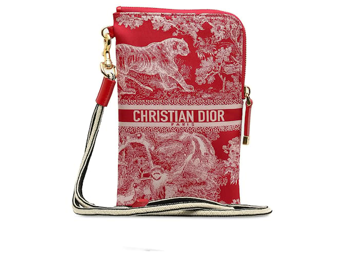 Red Dior Toile de Jouy DiorTravel Multifunction Pouch Crossbody Bag Cloth  ref.1388728