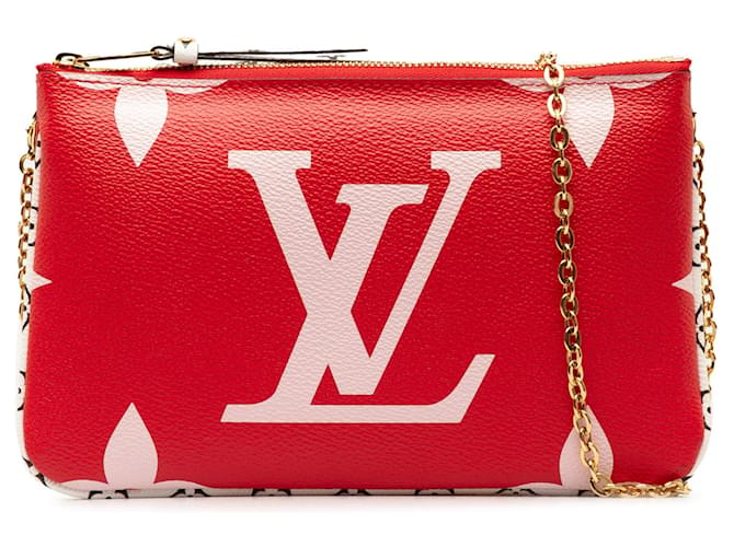 Red Louis Vuitton Monogram Giant Jungle Pochette Double Zip Crossbody Bag Leather  ref.1388730