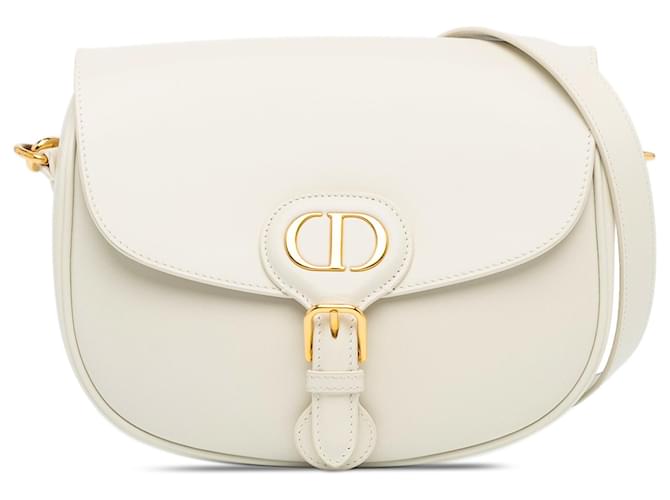 White Dior Medium Bobby Crossbody Bag Leather  ref.1388756