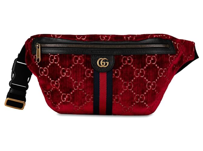 Bolsa de cinto Gucci GG Velvet Ophidia vermelha Vermelho Veludo  ref.1388760