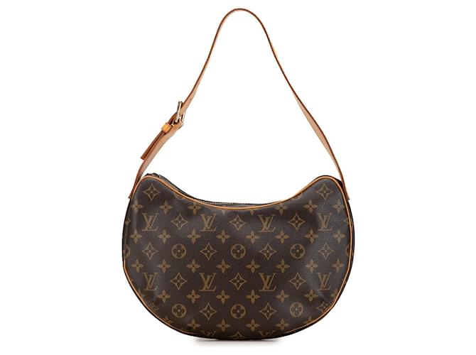 Brown Louis Vuitton Monogram Croissant MM Hobo Bag Leather  ref.1388780