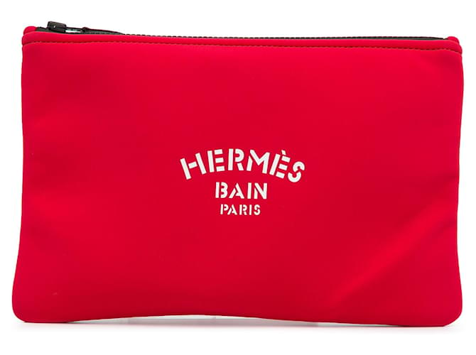 Red Hermès Neobain Case MM Pouch Synthetic  ref.1388785