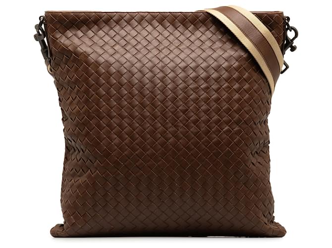 Brown Bottega Veneta Intrecciato Crossbody Bag Leather  ref.1388790