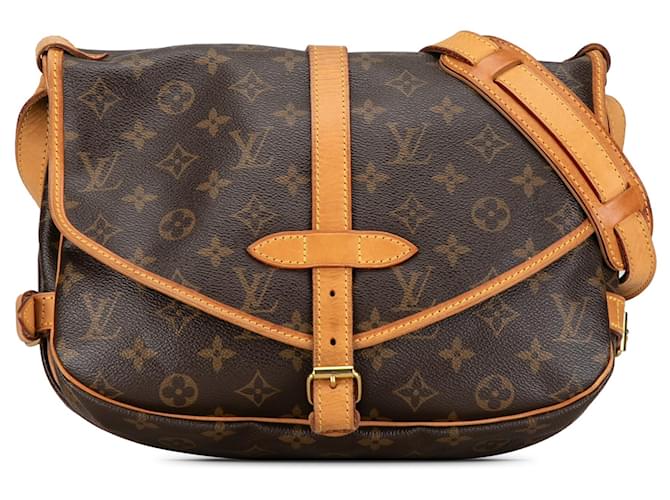 Brown Louis Vuitton Monogram Saumur 30 Crossbody Bag Leather  ref.1388812