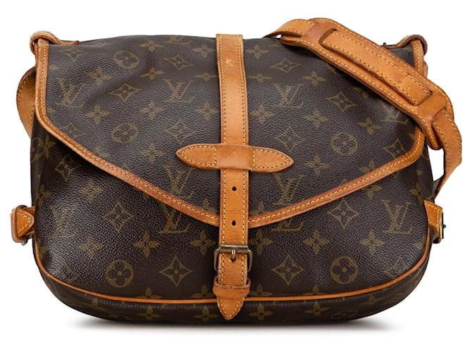 Brown Louis Vuitton Monogram Saumur 30 Crossbody Bag Leather  ref.1388813
