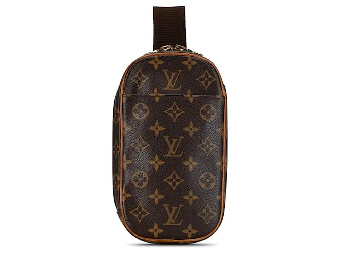 Brown Louis Vuitton Monogram Pochette Gange Crossbody Bag Leather  ref.1388814