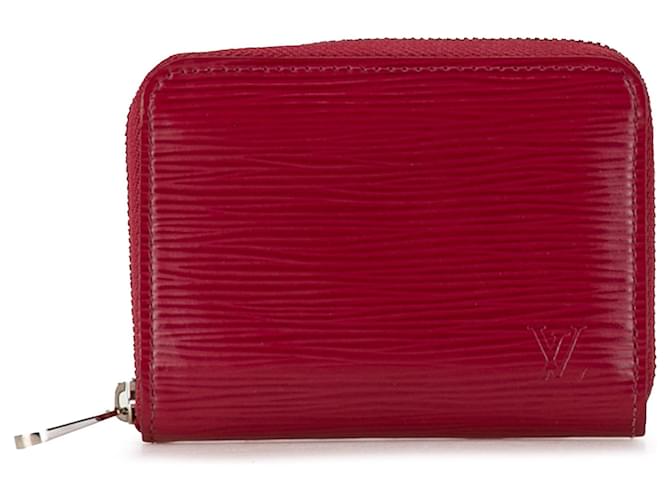 Porte-monnaie rouge Louis Vuitton Epi Zippy Cuir  ref.1388869