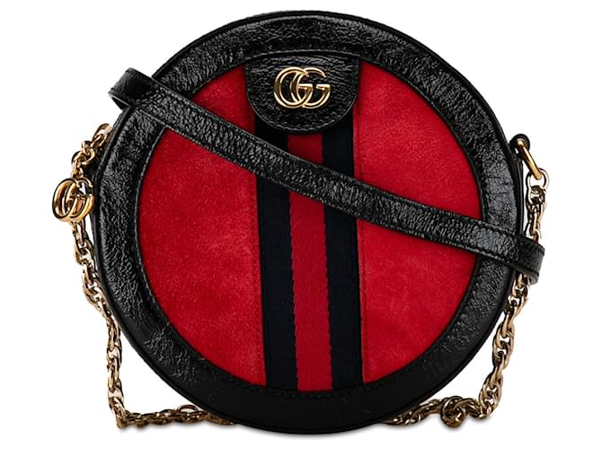 Red Gucci Mini Ophidia Round Crossbody Leather  ref.1388879