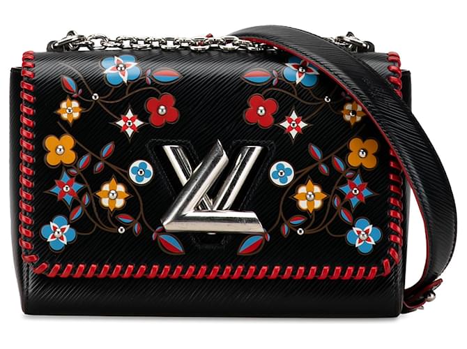 Black Louis Vuitton Limited Edition Blooming Flowers Epi Twist MM Crossbody Bag Leather  ref.1388889