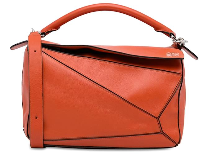 Orange LOEWE Medium Puzzle Bag Satchel Leather  ref.1388896