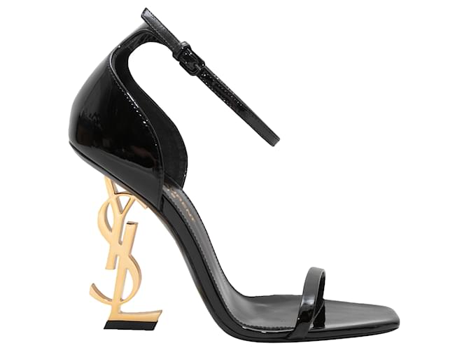 Preto e dourado Saint Laurent Opyum 110 Salto YSL tamanho 36,5 Couro  ref.1388900