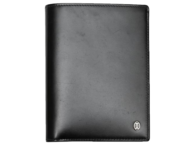 Black Cartier Leather Folding Wallet  ref.1388901
