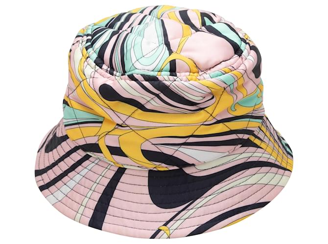 Chapeau bob à imprimé abstrait rose et multicolore Emilio Pucci taille 1  ref.1388910