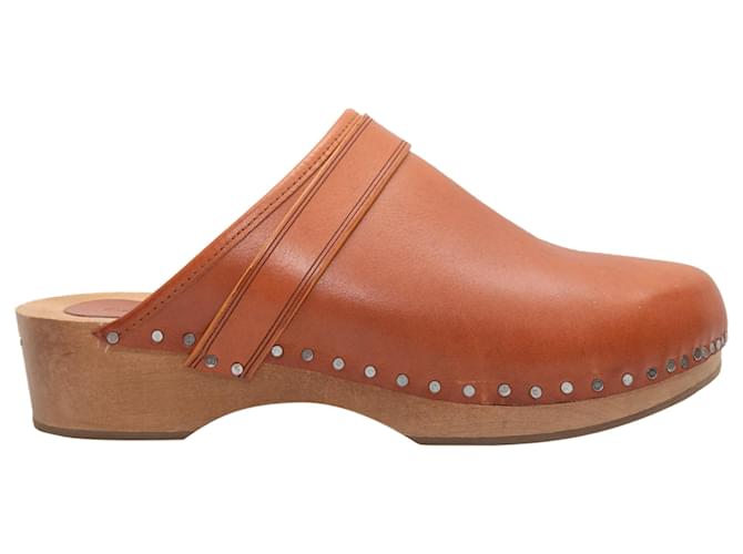 Sabot con zoccoli in pelle marrone chiaro Isabel Marant taglia 38 Cammello  ref.1388913