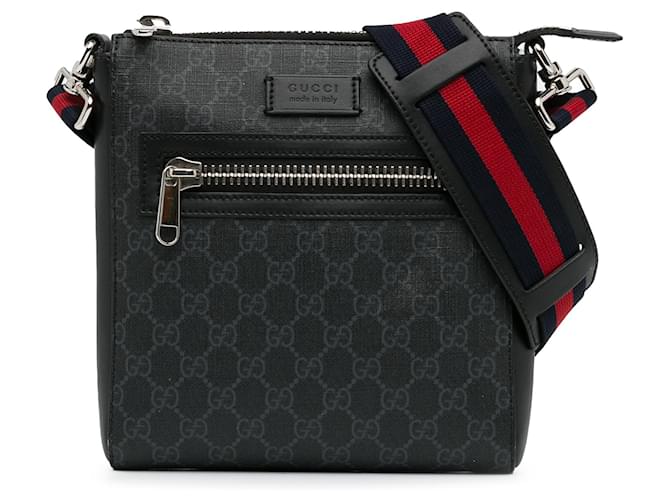 Crossbody Gucci Pequeno GG Supreme Web Preto Lona  ref.1388921