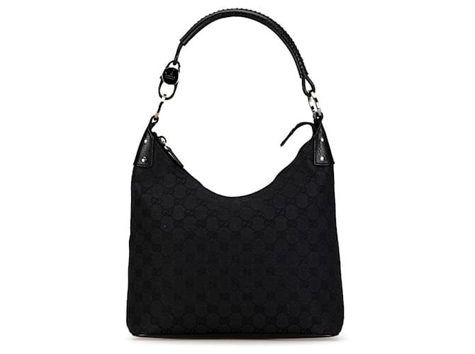 Black Gucci GG Canvas Shoulder Bag Leather  ref.1388925
