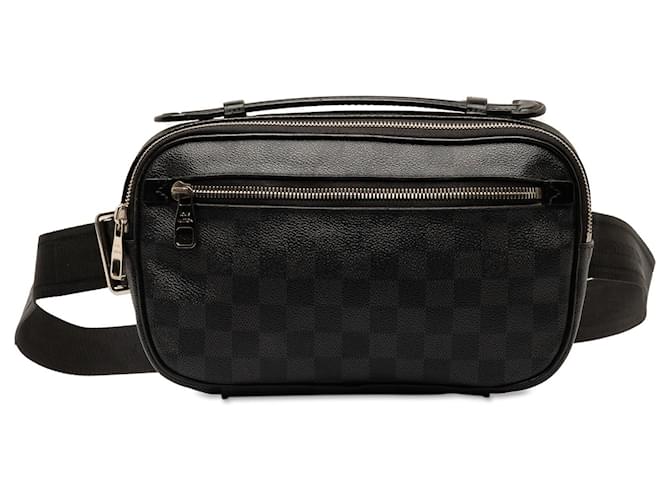 Black Louis Vuitton Damier Graphite Ambler Belt Bag Leather  ref.1388937